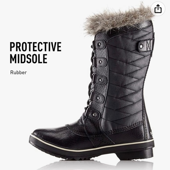Sorel Toffino  waterproof black/ fur boots - Picture 4 of 14